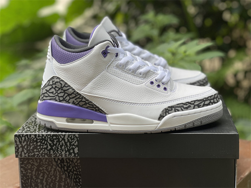 Pure original version_ Air Jordan 3 _Dark Iris_ White Purple color goods number_ CT8532-105_ full code shipment_ 7.5-13-dabbb531